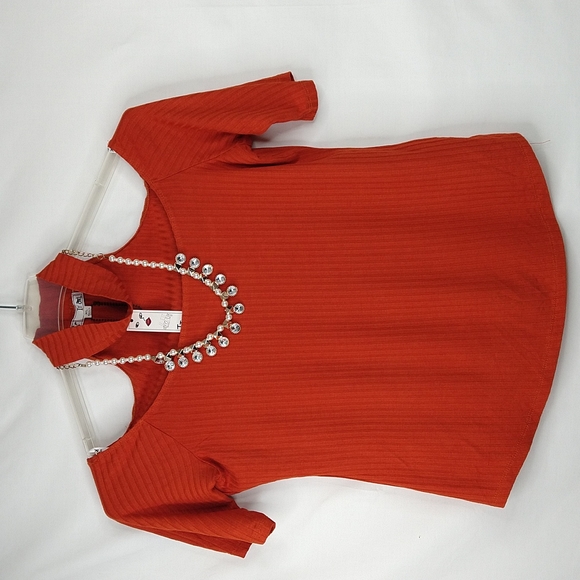 It Girl Burnt Orange Choker Top Size: XL - Picture 1 of 5